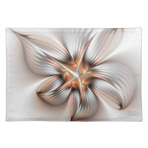 Floral Elegance Modern Abstract Fractal Art Cloth Placemat