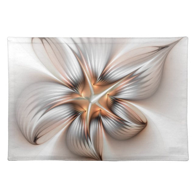 Floral Elegance Modern Abstract Fractal Art Cloth Placemat (Front)