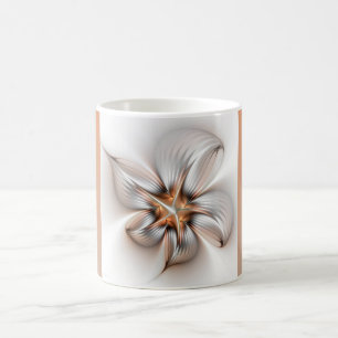 Floral Elegance Modern Abstract Fractal Art Coffee Mug