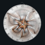 Floral Elegance Modern Abstract Fractal Art Dart Board<br><div class="desc">Unique,  elegant fantasy flower,  
three-dimensional and with precious metal colors.
Design for your dartboard and more.</div>