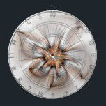 Floral Elegance Modern Abstract Fractal Art Dart Board<br><div class="desc">Unique,  elegant fantasy flower,  
three-dimensional and with precious metal colors.
Design for your dartboard and more.</div>
