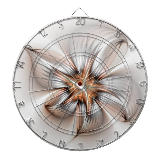 Floral Elegance Modern Abstract Fractal Art Dart Board (Front)