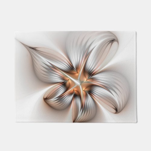 Floral Elegance Modern Abstract Fractal Art Doormat