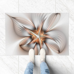 Floral Elegance Modern Abstract Fractal Art Doormat