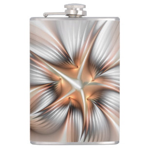 Floral Elegance Modern Abstract Fractal Art Flask