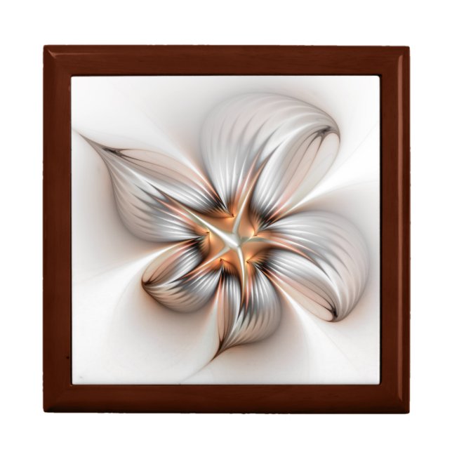 Floral Elegance Modern Abstract Fractal Art Gift Box (Front)