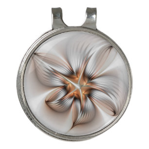 Floral Elegance Modern Abstract Fractal Art Golf Hat Clip