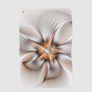 Floral Elegance Modern Abstract Fractal Art Golf Towel