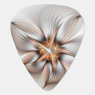 Floral Elegance Modern Abstract Fractal Art Guitar Pick