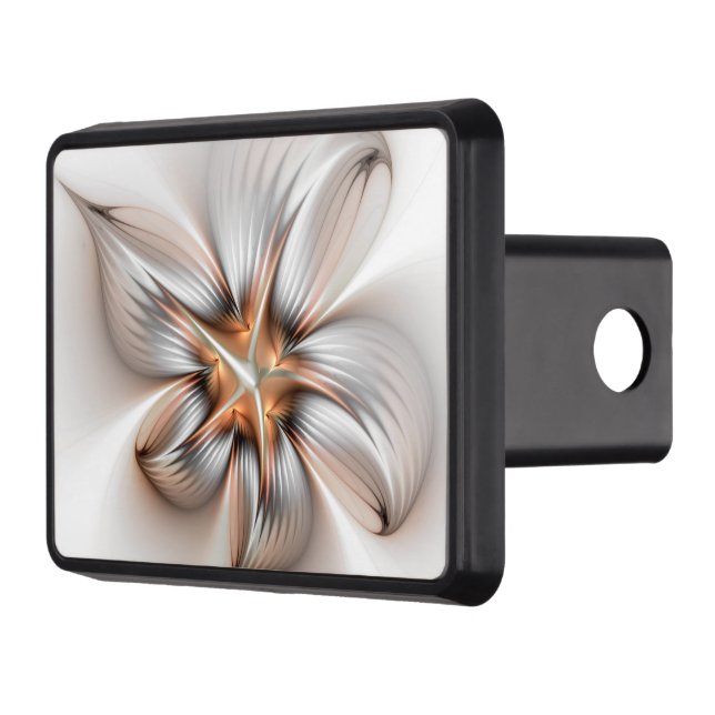 Floral Elegance Modern Abstract Fractal Art Hitch Cover (Left)