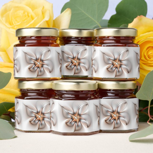 Floral Elegance Modern Abstract Fractal Art Honey Jar Favors (Insitu)