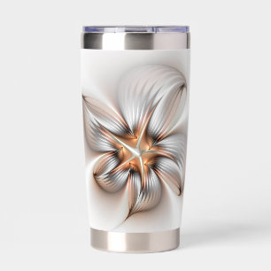 Floral Elegance Modern Abstract Fractal Art Insulated Tumbler