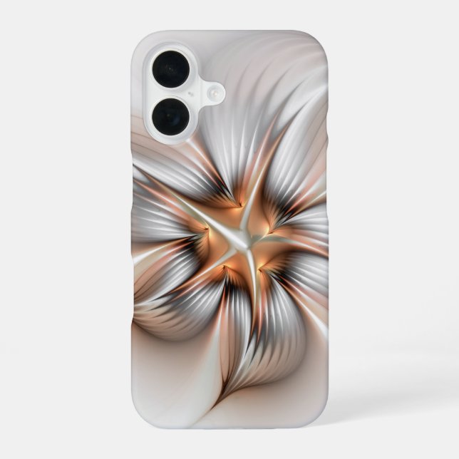 Floral Elegance Modern Abstract Fractal Art iPhone Case (Back)