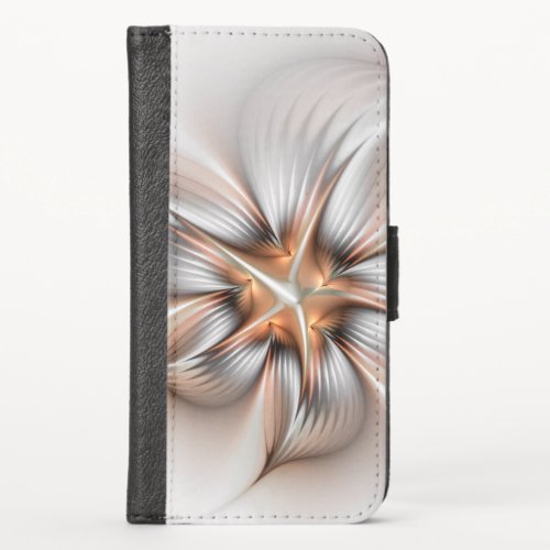 Floral Elegance Modern Abstract Fractal Art iPhone XS Wallet Case