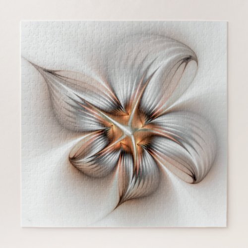 Floral Elegance Modern Abstract Fractal Art Jigsaw Puzzle