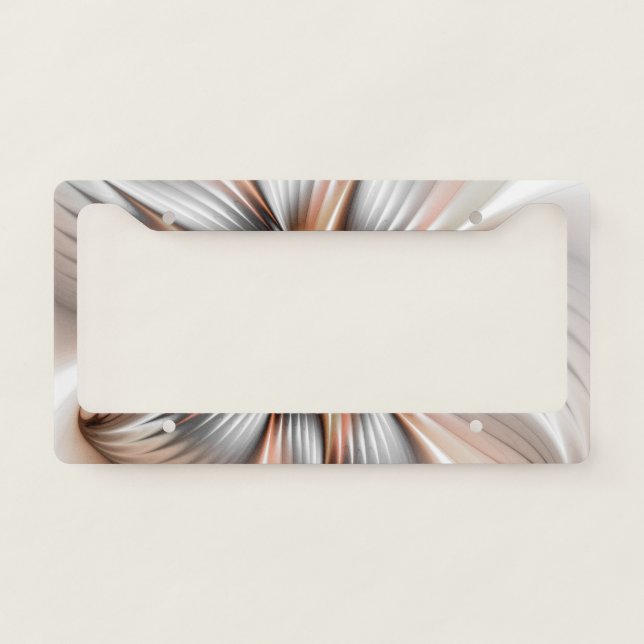 Floral Elegance Modern Abstract Fractal Art License Plate Frame (Front)