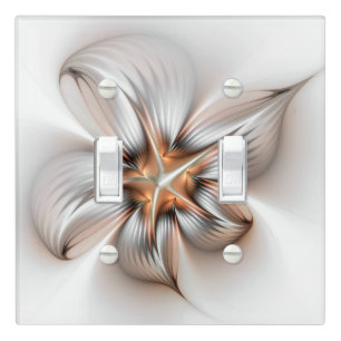 Floral Elegance Modern Abstract Fractal Art Light Switch Cover
