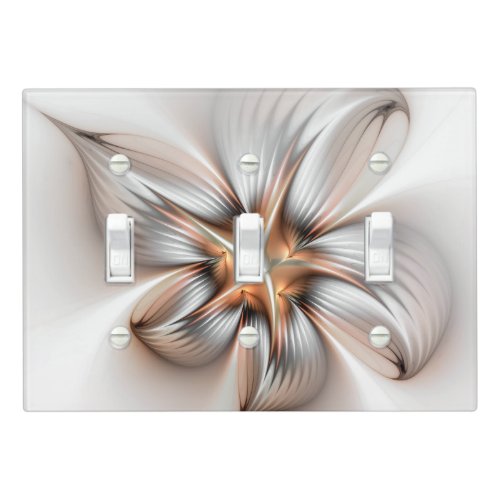 Floral Elegance Modern Abstract Fractal Art Light Switch Cover