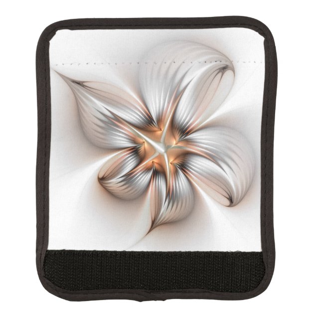 Floral Elegance Modern Abstract Fractal Art Luggage Handle Wrap (Front)