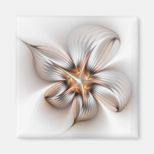 Floral Elegance Modern Abstract Fractal Art Magnet