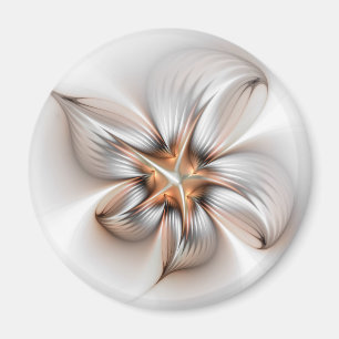 Floral Elegance Modern Abstract Fractal Art Magnet