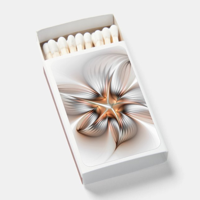 Floral Elegance Modern Abstract Fractal Art Matchboxes (Front Open)