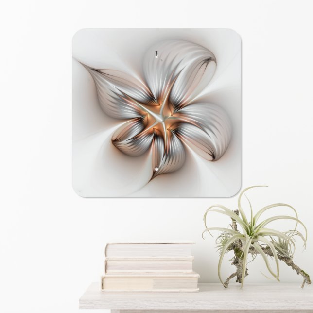 Floral Elegance Modern Abstract Fractal Art Metal Sign (In Situ(Wall))