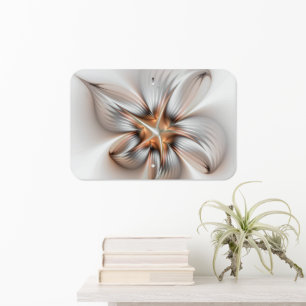 Floral Elegance Modern Abstract Fractal Art Metal Sign
