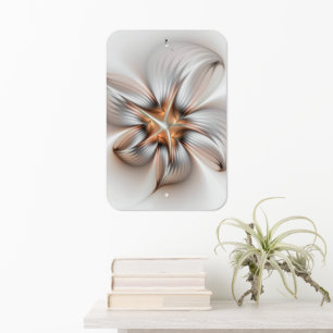 Floral Elegance Modern Abstract Fractal Art Metal Sign