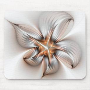 Floral Elegance Modern Abstract Fractal Art Mouse Pad