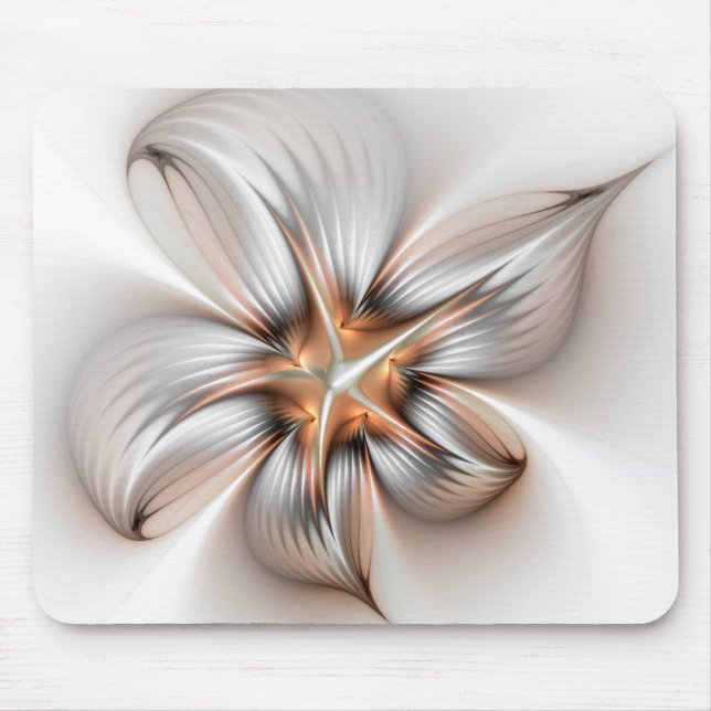 Floral Elegance Modern Abstract Fractal Art Mouse Pad (Front)