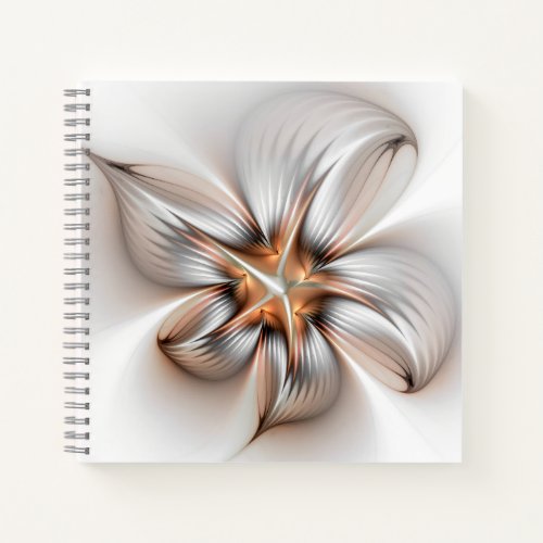 Floral Elegance Modern Abstract Fractal Art Notebook