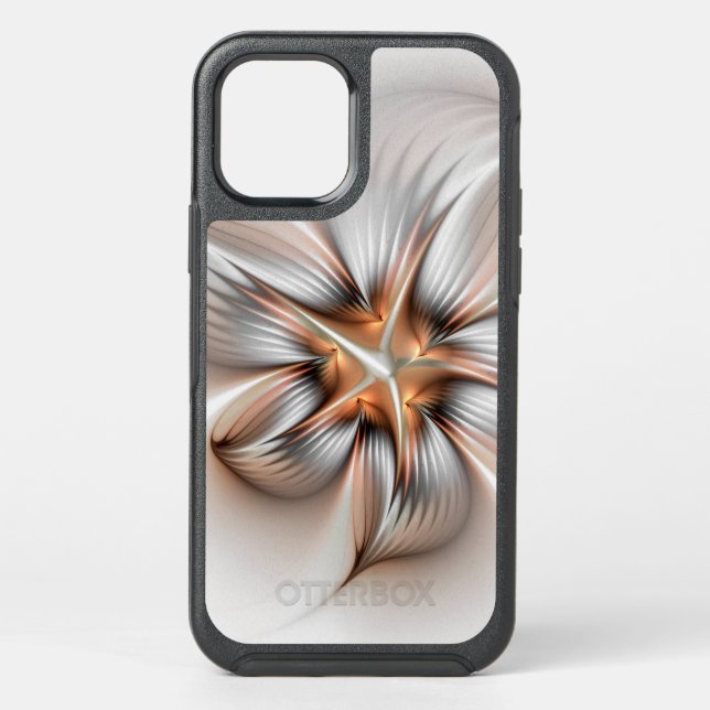 Floral Elegance Modern Abstract Fractal Art Otterbox iPhone Case (Back)