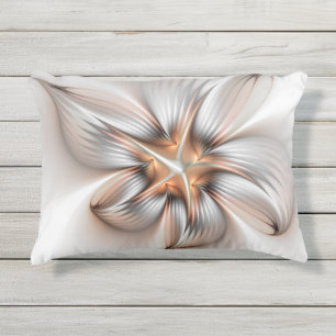 Floral Elegance Modern Abstract Fractal Art Outdoor Pillow