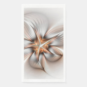 Floral Elegance Modern Abstract Fractal Art Paper Guest Towels