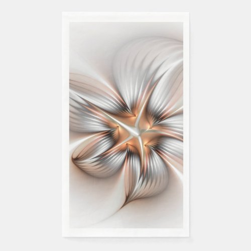 Floral Elegance Modern Abstract Fractal Art Paper Guest Towels