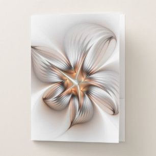 Floral Elegance Modern Abstract Fractal Art Pocket Folder