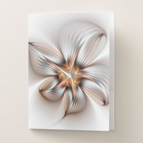Floral Elegance Modern Abstract Fractal Art Pocket Folder