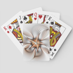 Floral Elegance Modern Abstract Fractal Art Poker Cards