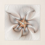 Floral Elegance Modern Abstract Fractal Art Scarf<br><div class="desc">Unique, elegant fantasy flower,
three-dimensional and with precious metal colors.
Design for your chiffon scarf and more.</div>