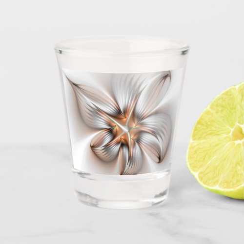 Floral Elegance Modern Abstract Fractal Art Shot Glass