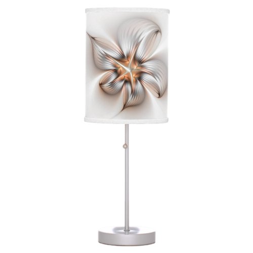 Floral Elegance Modern Abstract Fractal Art Table Lamp