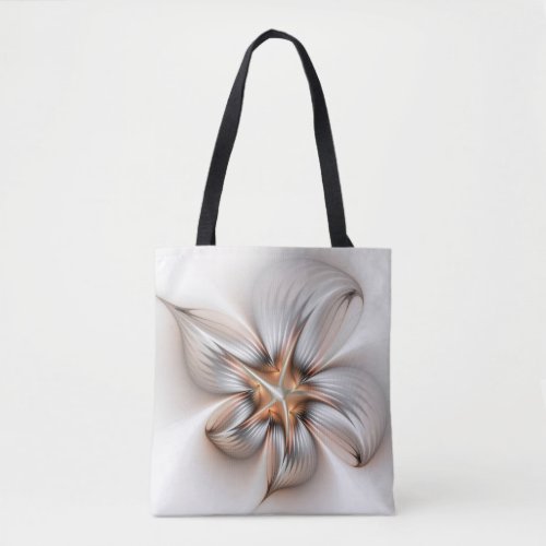 Floral Elegance Modern Abstract Fractal Art Tote Bag