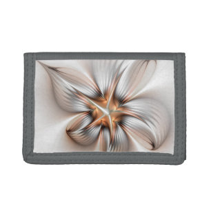 Floral Elegance Modern Abstract Fractal Art Tri-fold Wallet