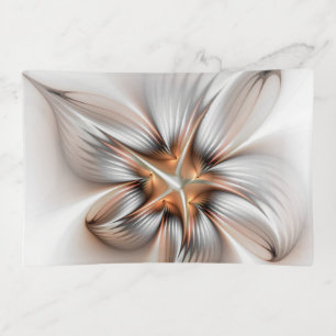 Floral Elegance Modern Abstract Fractal Art Trinket Tray