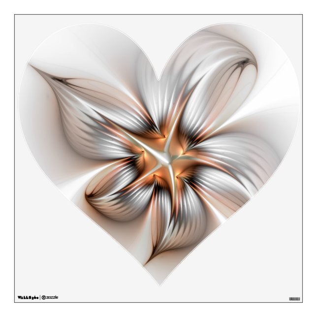 Floral Elegance Modern Abstract Fractal Art Wall Decal (Front)