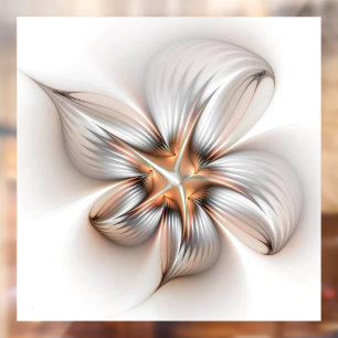 Floral Elegance Modern Abstract Fractal Art Window Cling