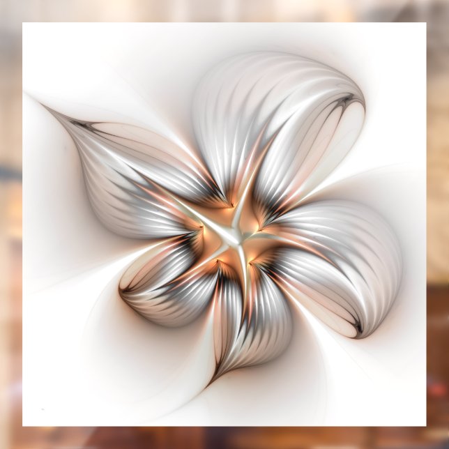 Floral Elegance Modern Abstract Fractal Art Window Cling (Sheet 2)