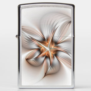 Floral Elegance Modern Abstract Fractal Art Zippo Lighter
