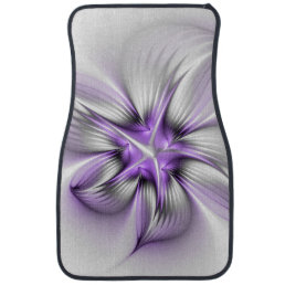 Floral Elegance Modern Abstract Violet Fractal Art Car Floor Mat